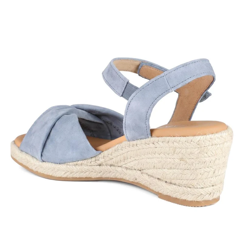 Moon Gabor Leather Wedge-Heel Espadrilles - GAB41505 / 326 987 - Pale Blue