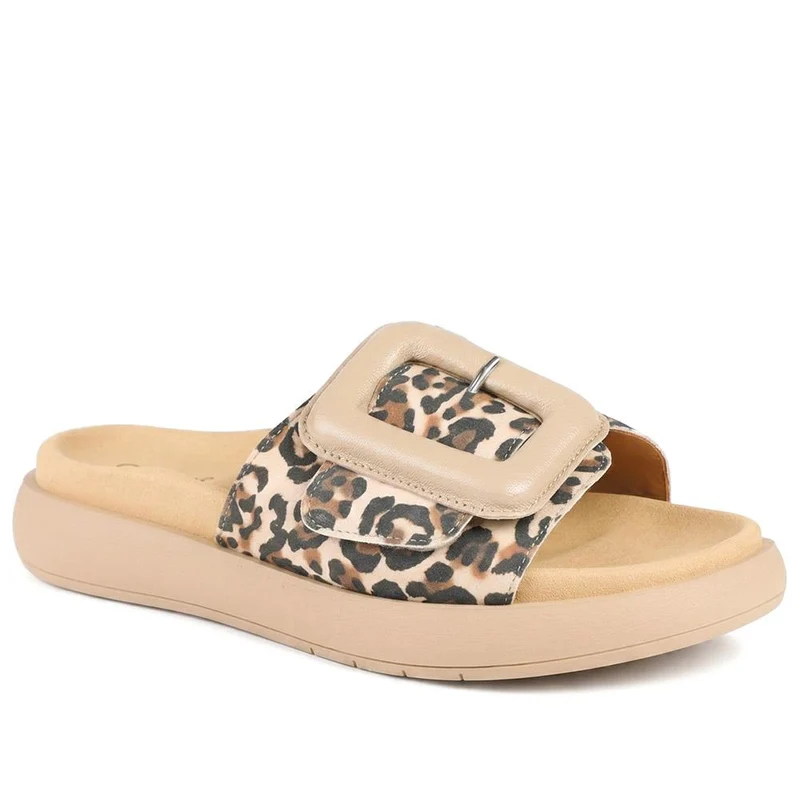 Gabor Adios Leather Slip On Mules - GAB43519 / 328 858 - Leopard