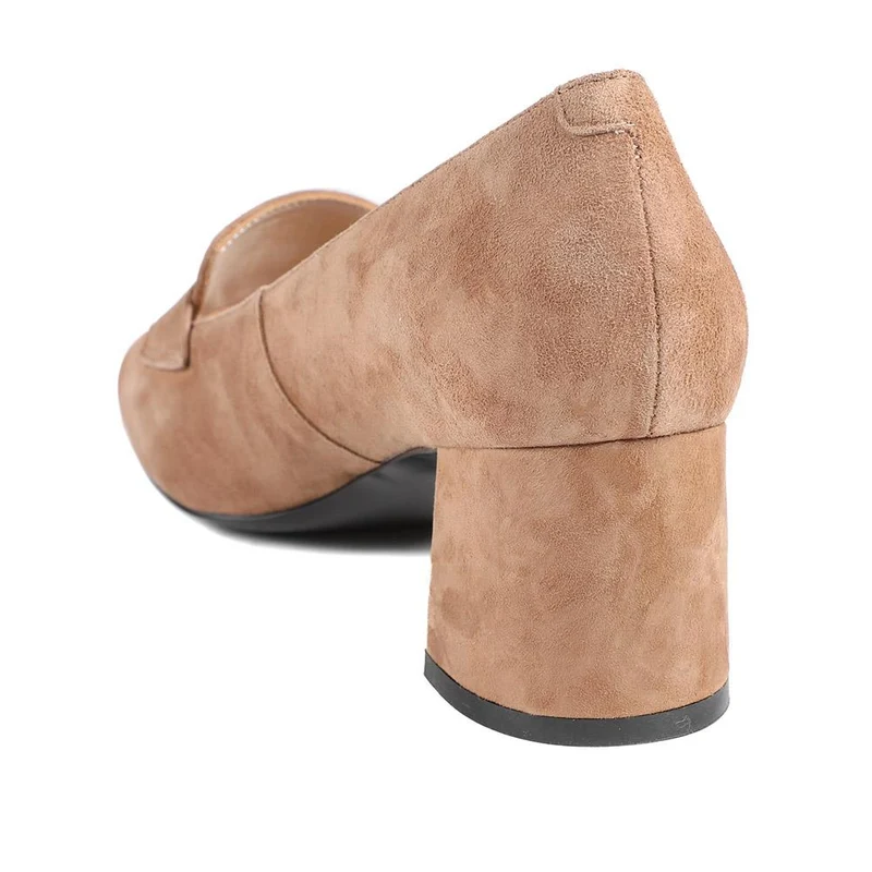 Zeta Leather Court Shoes - ZETA / 329 015 - Camel Suede
