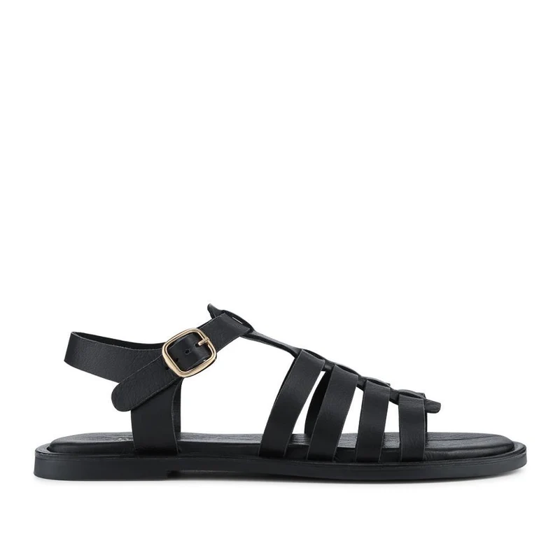 Hera Leather Strappy Buckled Sandals - HERA / 329 051 - Black