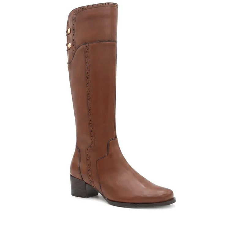 Rachel1 Extra Small Calf Fit Leather Long Boots - RACHEL1XS / 329 793 - Tan Leather