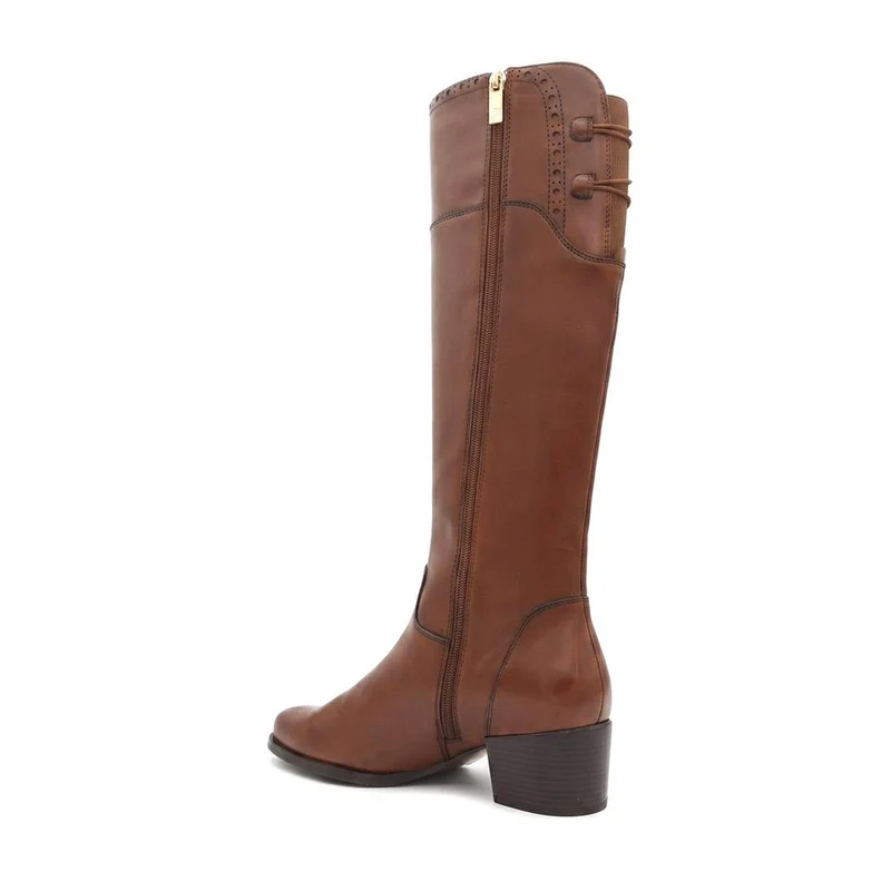 Rachel1 Extra Small Calf Fit Leather Long Boots - RACHEL1XS / 329 793 - Tan Leather