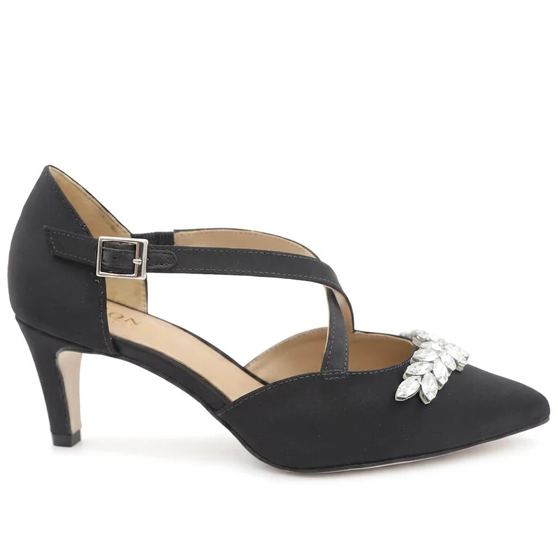 Ysa Leather Stiletto-Heeled Court Shoes - YSA / 327 455 - Black Satin