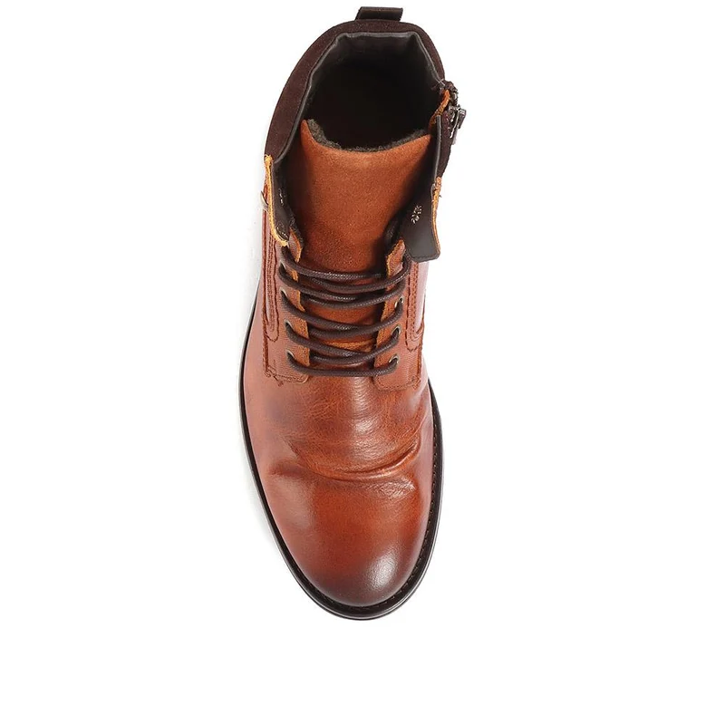 Docklands Leather Lace-Up Boots - DOCKLANDS / 321 008 - Dark Tan