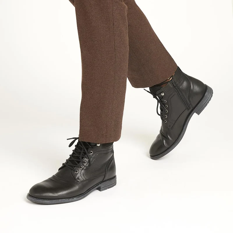 Docklands Leather Lace-Up Boots - DOCKLANDS / 321 008 - Black