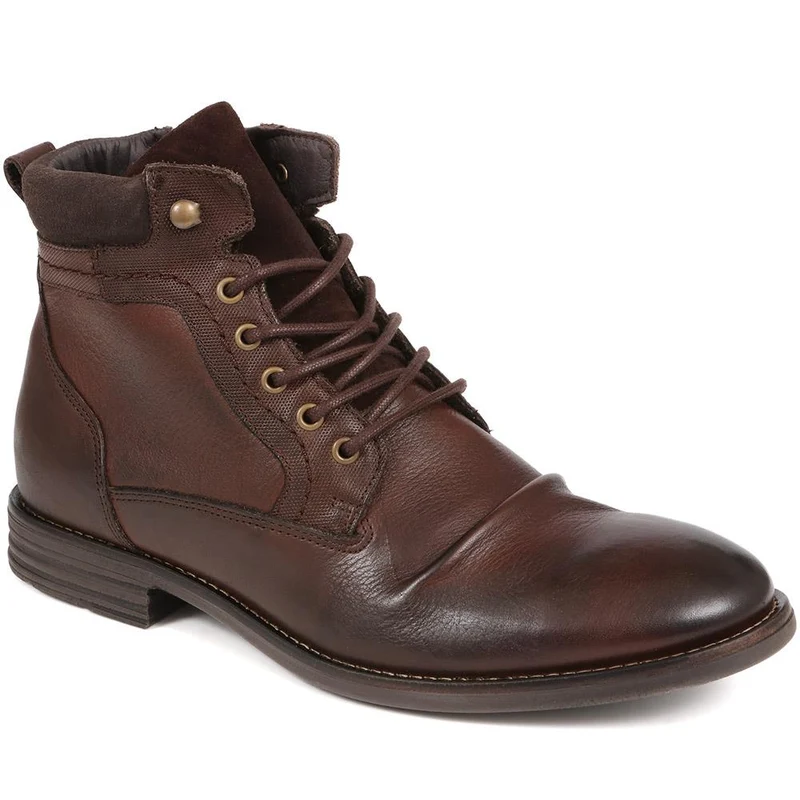 Docklands Leather Lace-Up Boots - DOCKLANDS / 321 008 - Dark Brown