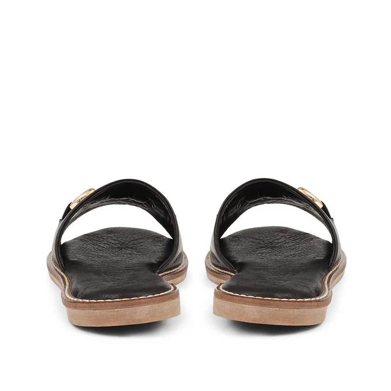Emillina Leather Buckle Mule Sandals - EMILLINA / 323 646 - Black