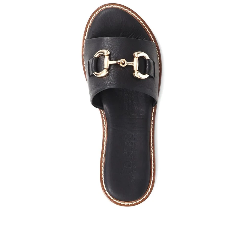 Emillina Leather Buckle Mule Sandals - EMILLINA / 323 646 - Black