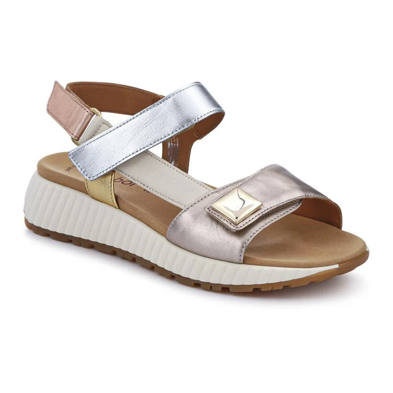 Gifted Gabor Leather Touch-Fasten Sandals - GAB41509 / 326 994 - Metallic
