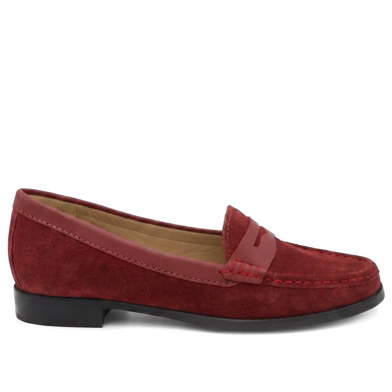 Jones 24/7 TamsynWide Leather Penny Loafers - TAMSYNWIDE / 329 035 - Red Suede