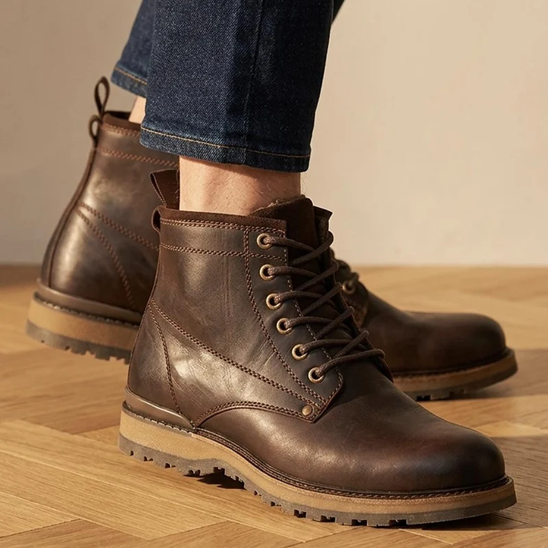 Ealing Leather Ankle Boots - EALING / 321 007 - Dark Brown