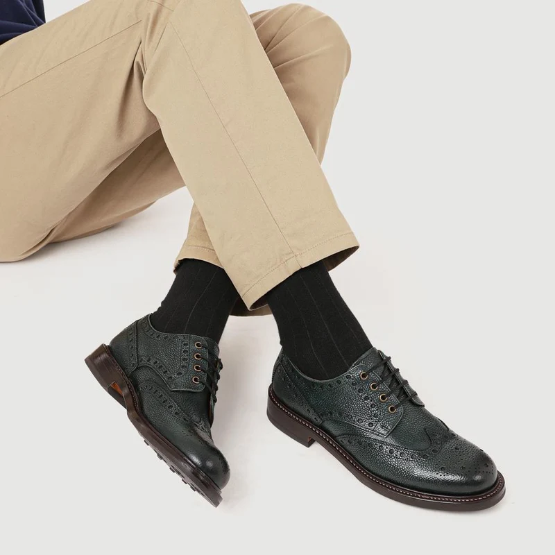 Bushwick1 Buffalo Leather Brogues - BUSHWICK1 / null - Green Grain