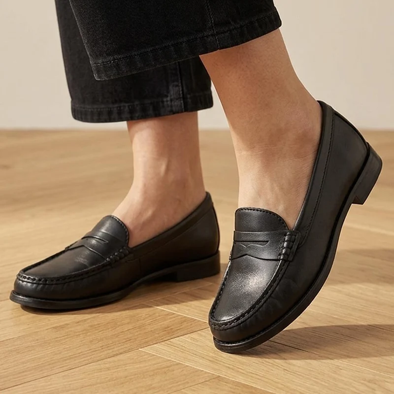 Jones 24/7 TamsynWide Leather Penny Loafers - TAMSYNWIDE / 329 035 - Black Leather