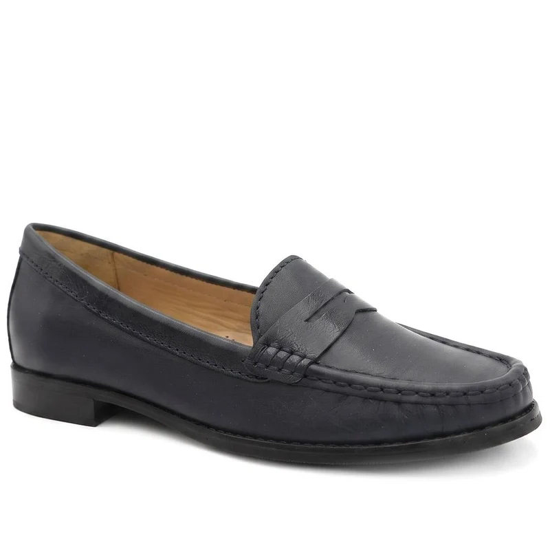 Jones 24/7 TamsynWide Leather Penny Loafers - TAMSYNWIDE / 329 035 - Navy Leather