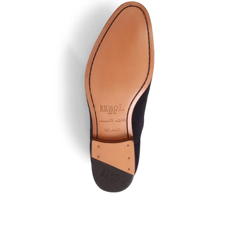 Morpeth Leather Oxford Shoes - MORPETH / 322 592 - Navy Suede