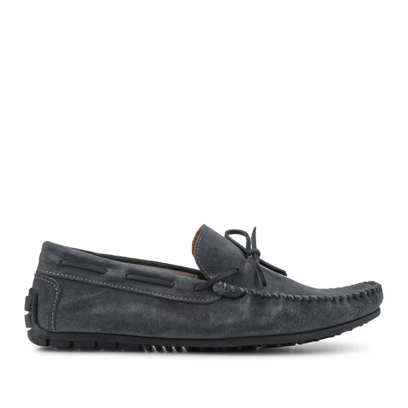 Zeke Leather Full Slippers - ZEKE / 328 015 - Charcoal
