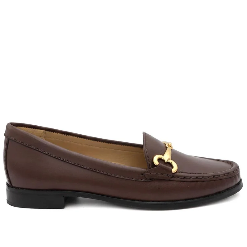 Lorella Leather Heeled Loafers - LORELLA / 327 456 - Chocolate Leather