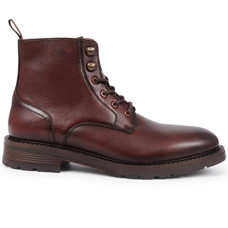 Derry Leather Lace-Up Boots - DERRY / 325 924 - Brown
