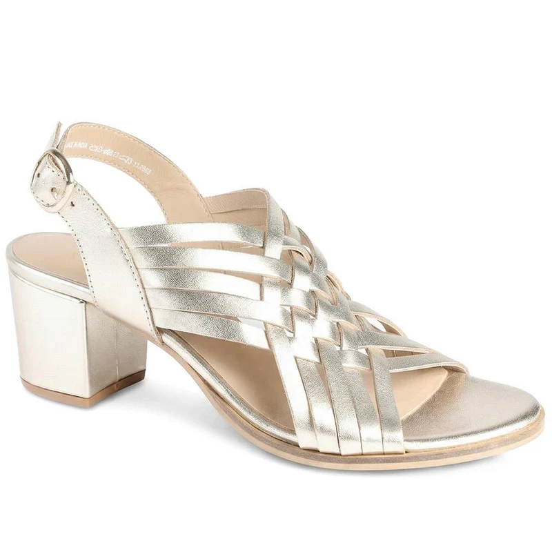 Hosanna Heeled Sandals - HOSANNA / 329 091 - Gold Leather