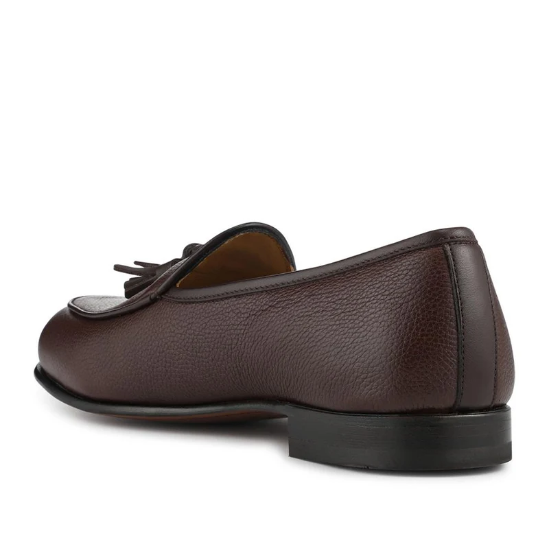 Camillo Smart Leather Tasselled Loafers - CAMILLO / 328 813 - Brown Grain
