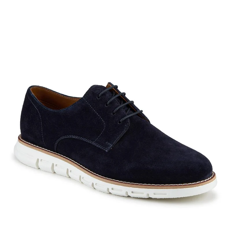 Longtown Leather Lace Up Cushioning Shoes - LONGTOWN / 328 825 - Navy Suede