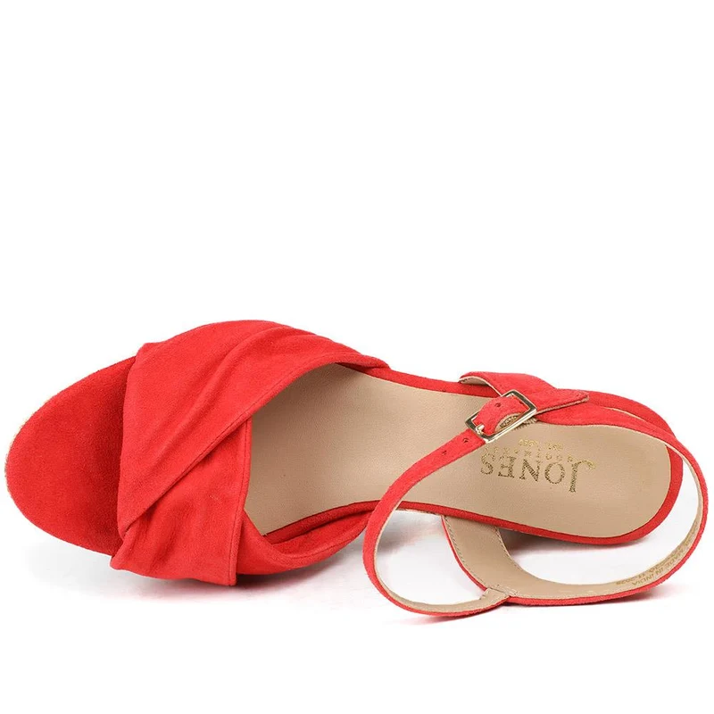 Iva Leather Wedge Heel Sandals - IVA / 328 917 - Red