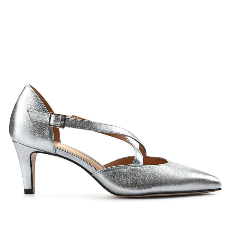 YSA Wide Fit Leather Stilettos - YSAWIDE / 330 274 - Silver Metallic