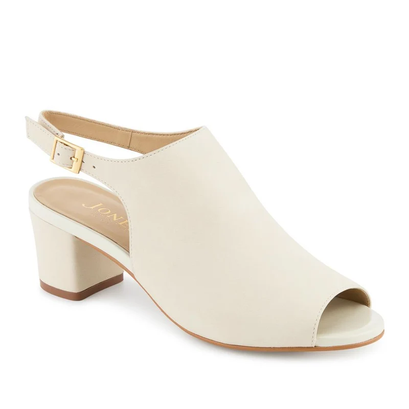 Xandra Smart Leather Slingback Peep Toe Sandals - XANDRA / 329 032 - Off White Nubuck
