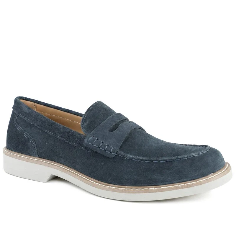 Ryland Wide Fit Leather Loafers - RYLAND / 329 187 - Navy Suede