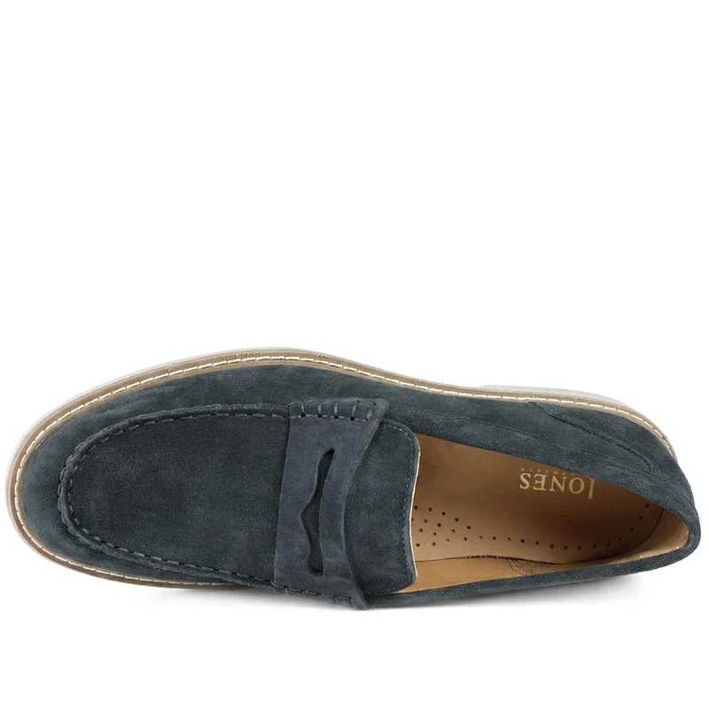 Ryland Wide Fit Leather Loafers - RYLAND / 329 187 - Navy Suede