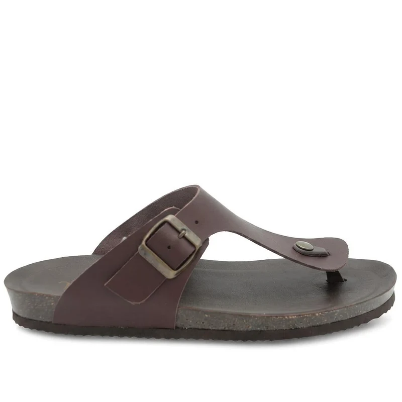 Wales Leather Toe Post Mules - WALES / 329 192 - Brown