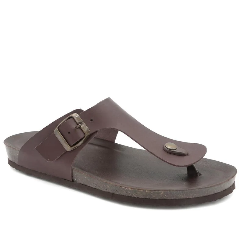 Wales Leather Toe Post Mules - WALES / 329 192 - Brown