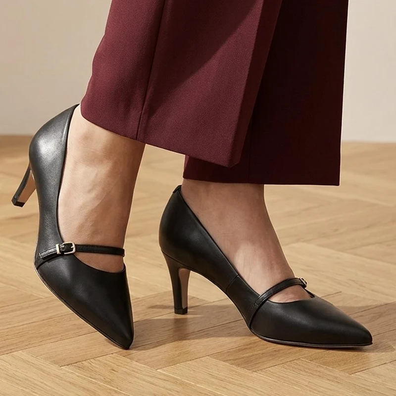 Zienna Wide Fit Mary Janes - ZIENNAWIDE / 330 273 - Black Leather