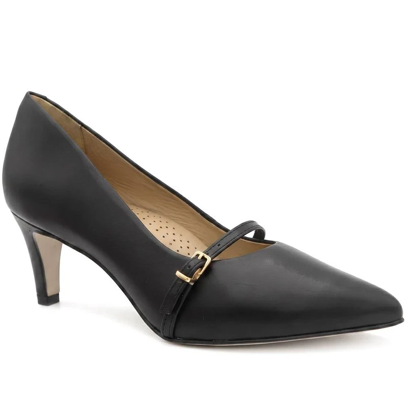 Zienna Wide Fit Mary Janes - ZIENNAWIDE / 330 273 - Black Leather