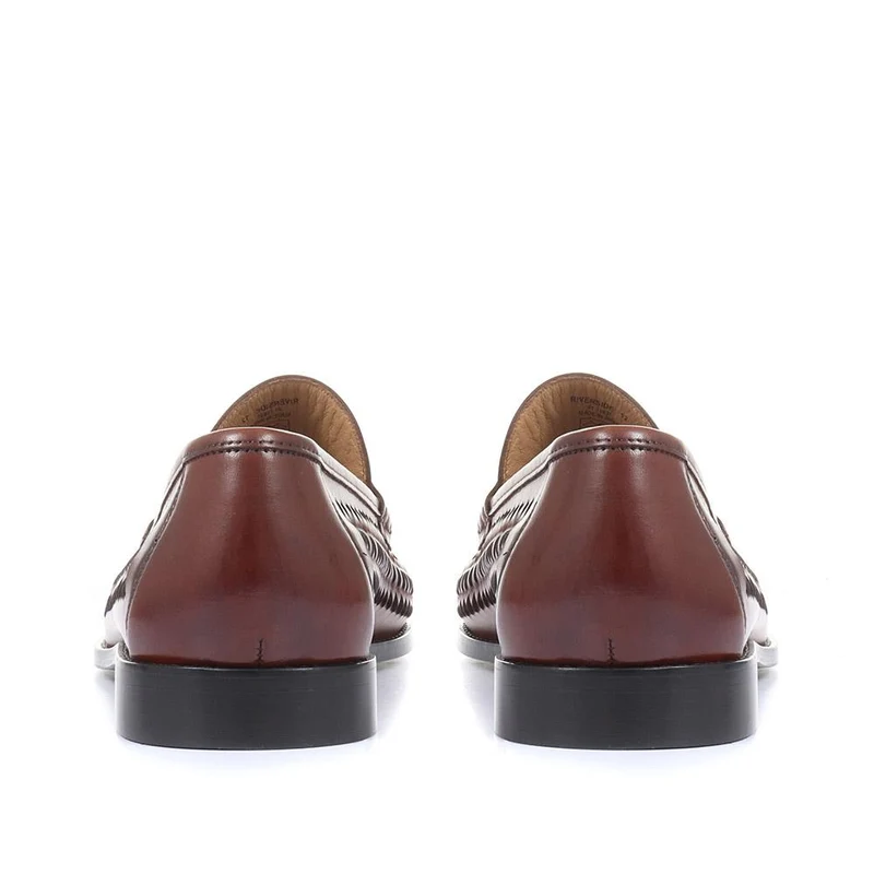 Riverside Woven Leather Loafers - RIVERSIDE / 319 873 - Cognac