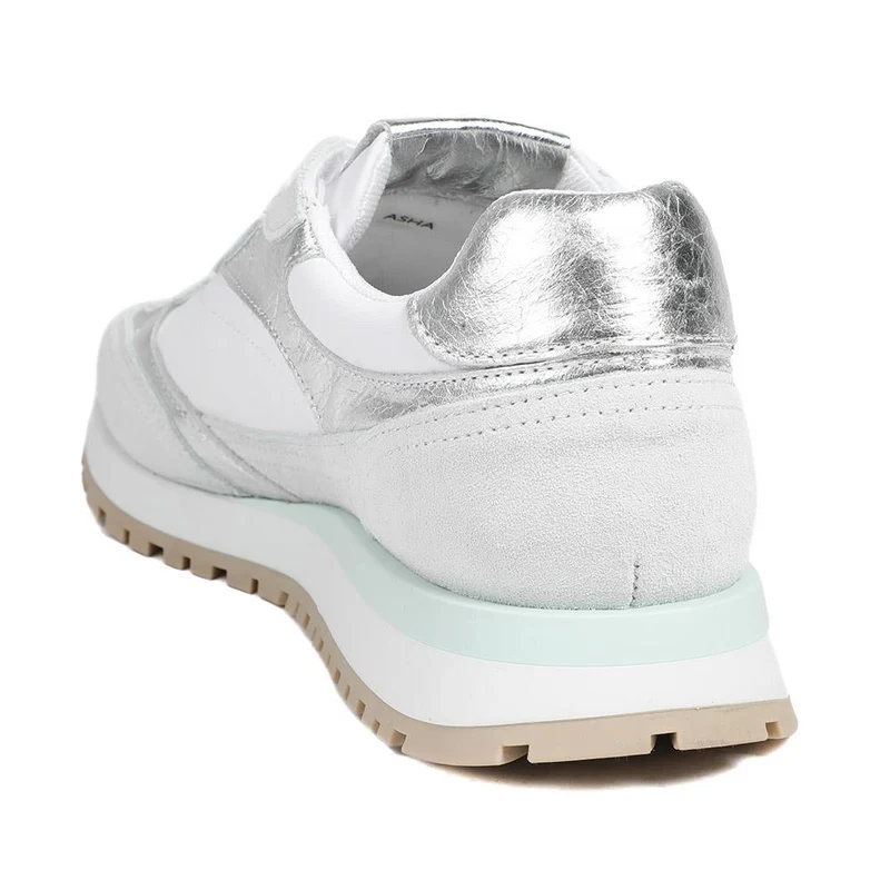 Asha Leather Wedge Trainers - ASHA / 329 137 - White Metallic