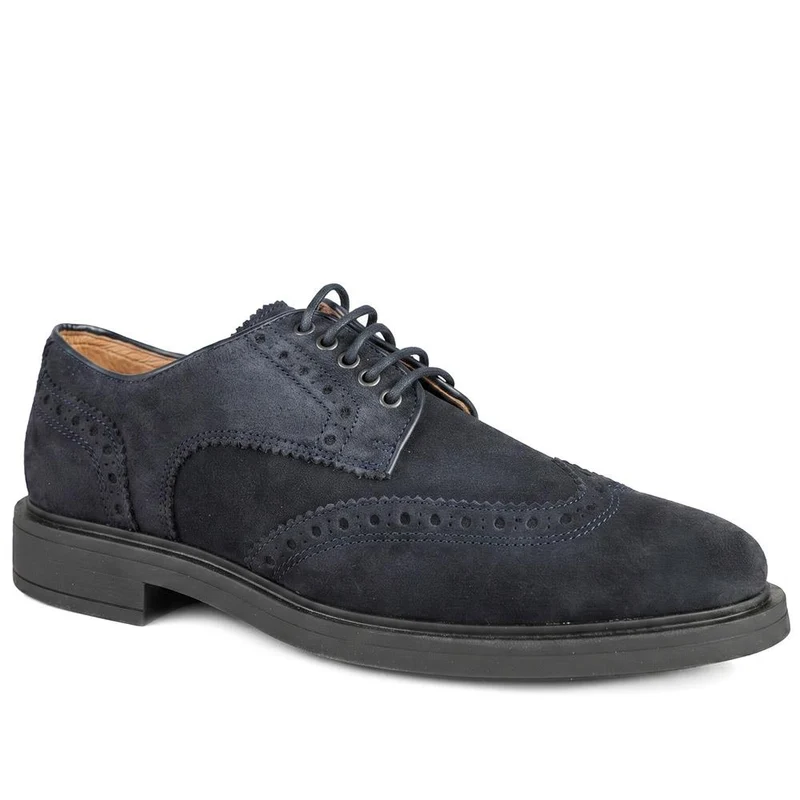 Karkor Leather Brogue Shoes - KARKOR / 330 218 - Blue Suede