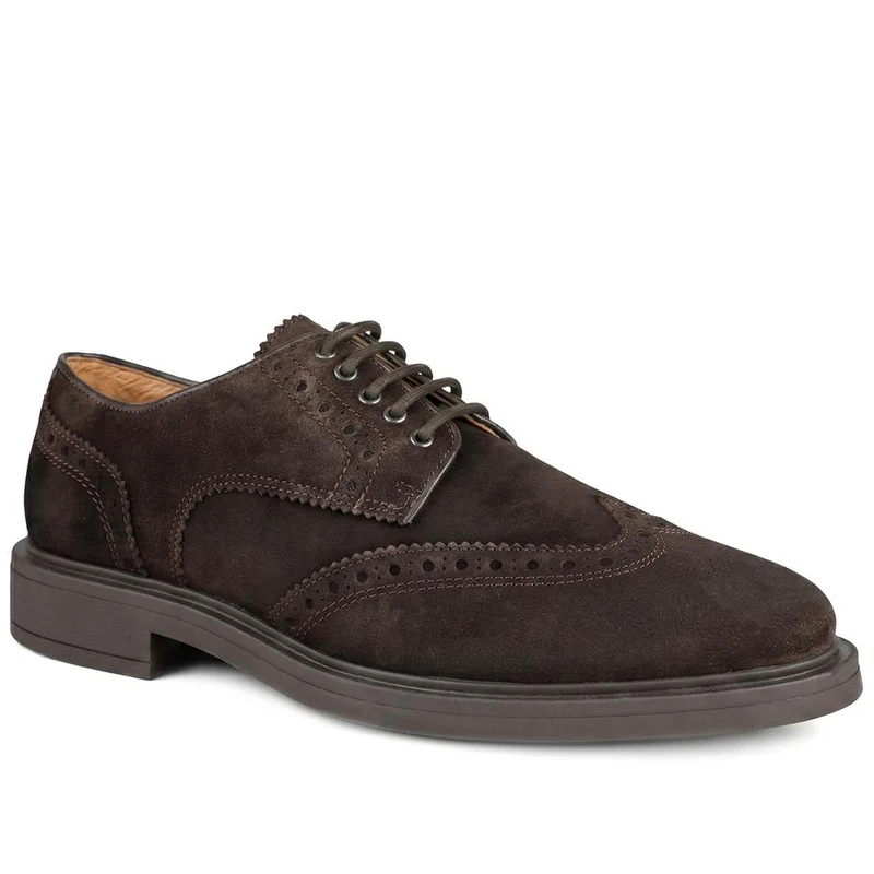 Karkor Leather Brogue Shoes - KARKOR / 330 218 - Dark Brown Suede