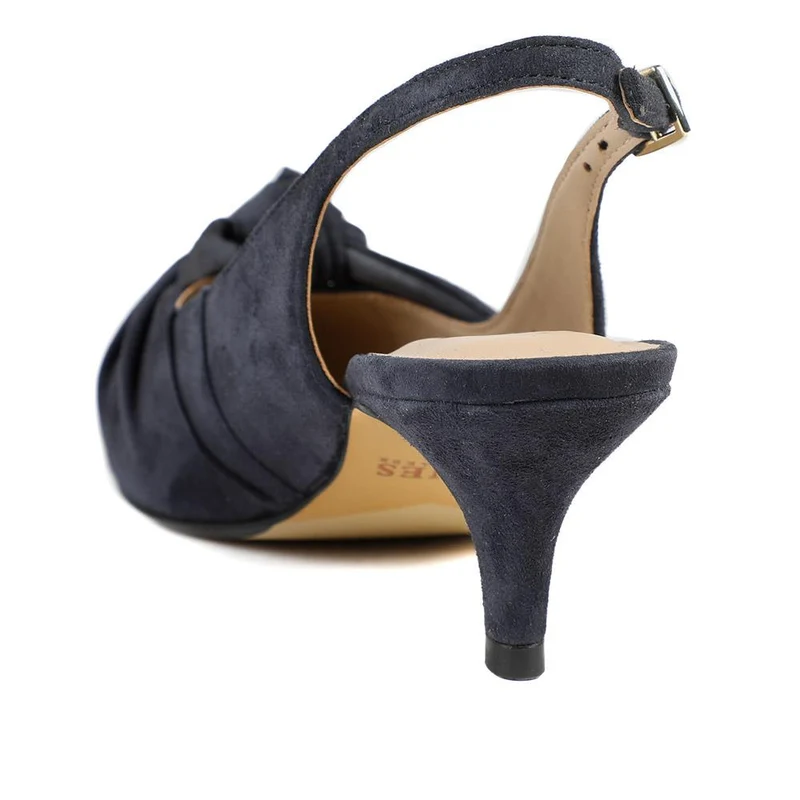 Zie Leather Bow Detailed Slingback Sandals - ZIA / 328 978 - Navy