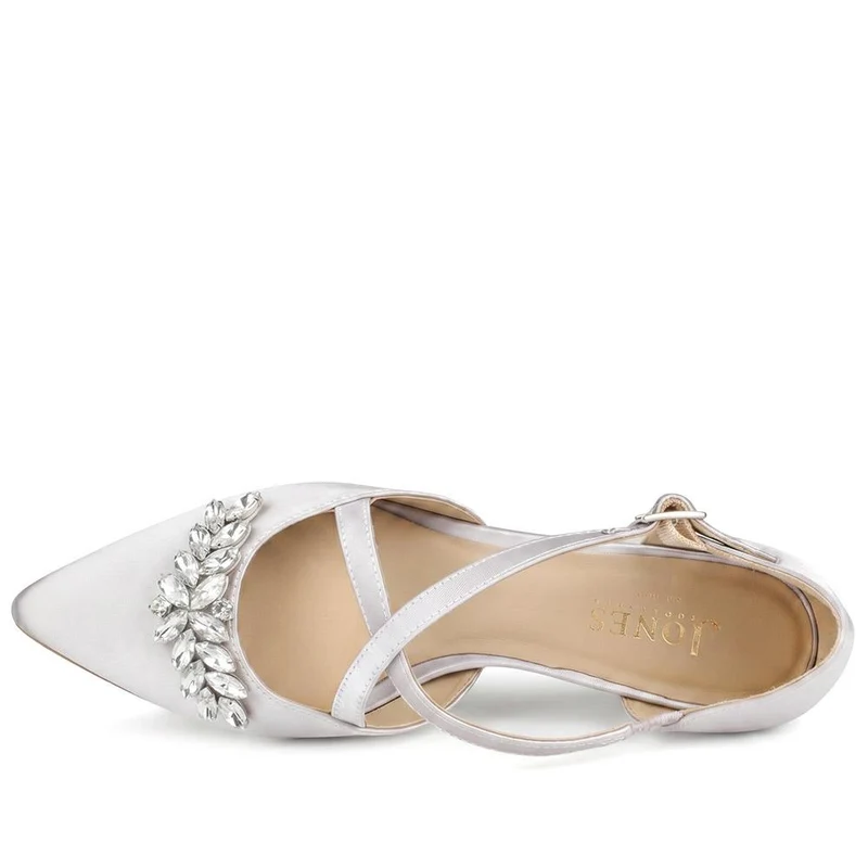 Ysa Leather Stiletto-Heeled Court Shoes - YSA / 327 455 - Oyster Satin