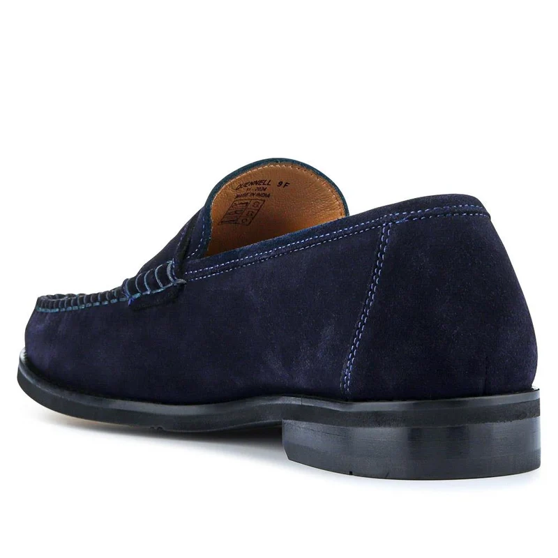 Quennell Leather Penny Loafers - QUENNELL / 326 786 - Navy Suede