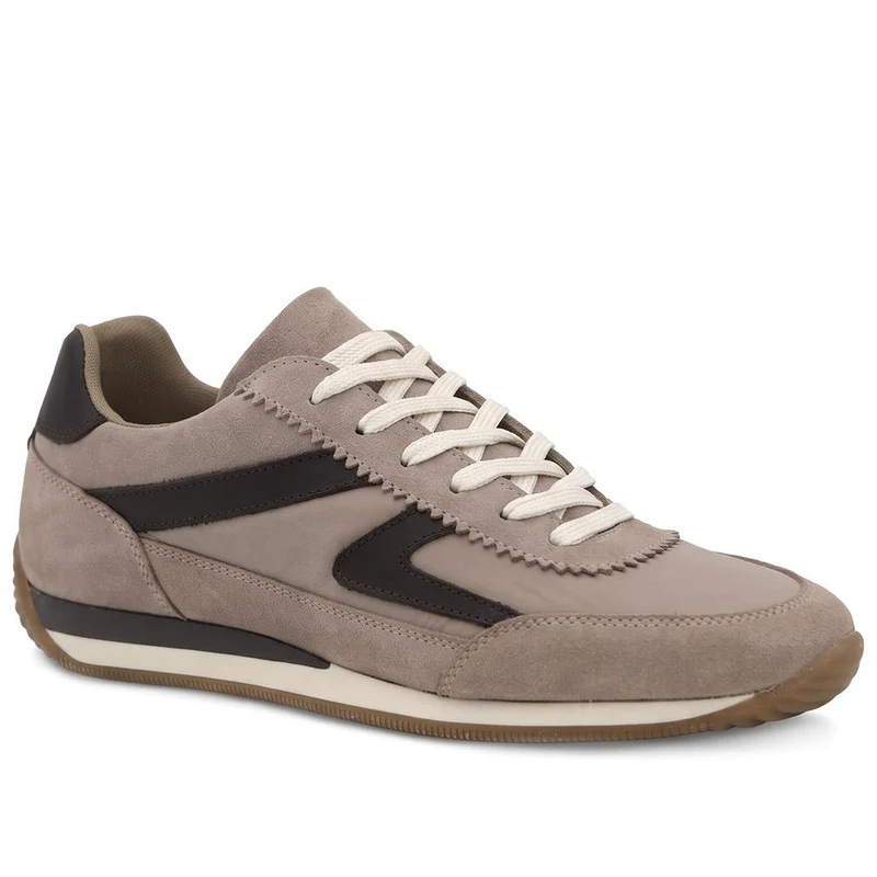 Aeries Leather Lace Up Trainers - AERIES / 329 809 - Beige-Brown