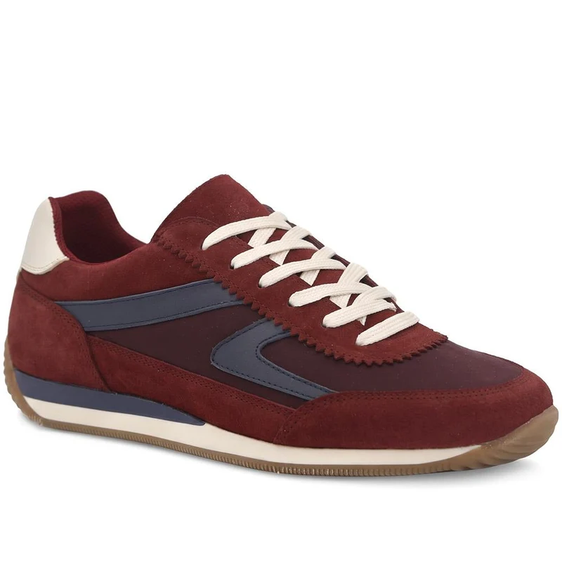 Aeries Leather Lace Up Trainers - AERIES / 329 809 - Burgundy