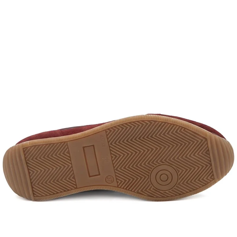 Aeries Leather Lace Up Trainers - AERIES / 329 809 - Burgundy
