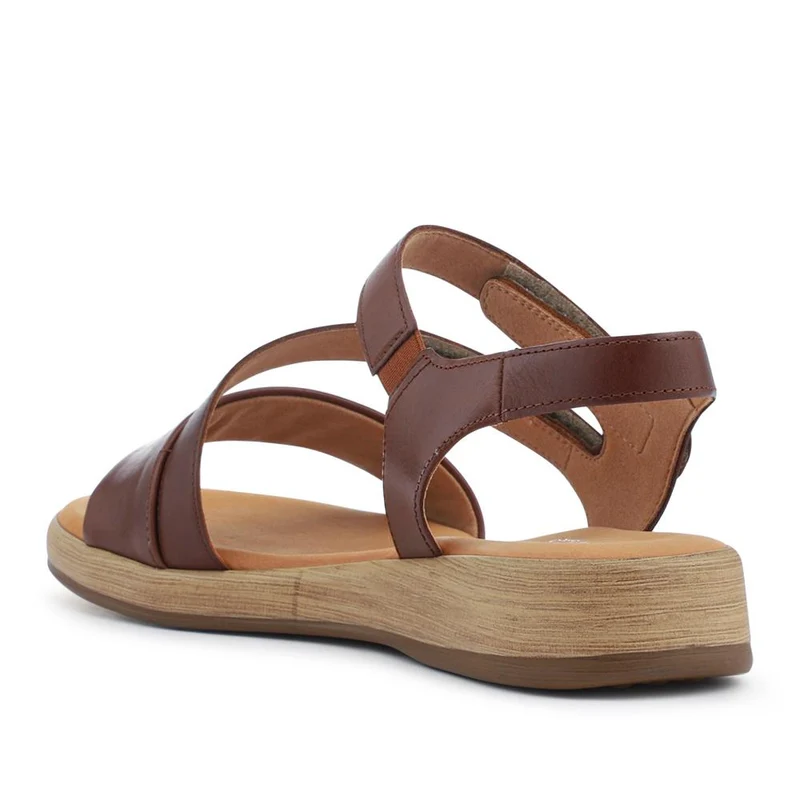 Oporto Gabor Leather Touch-Fasten Sandals - GAB41522 / 327 028 - Brown