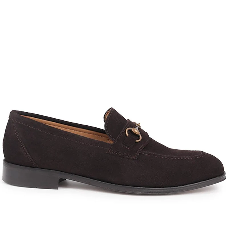 Reece Leather Loafers - REECE / 325 745 - Dark Brown Suede