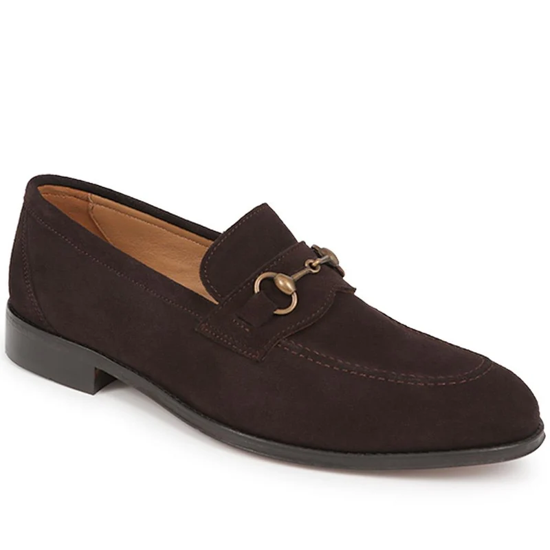 Reece Leather Loafers - REECE / 325 745 - Dark Brown Suede