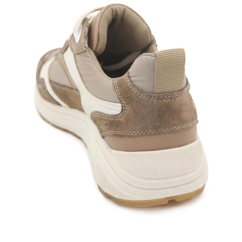 Azelia Leather Lace Up Trainers - AZELIA / 329 810 - Beige