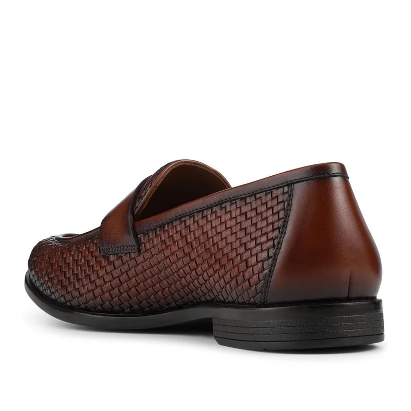 Rogelio Smart Leather Woven Penny Loafers - ROGELIO / 328 855 - Tan