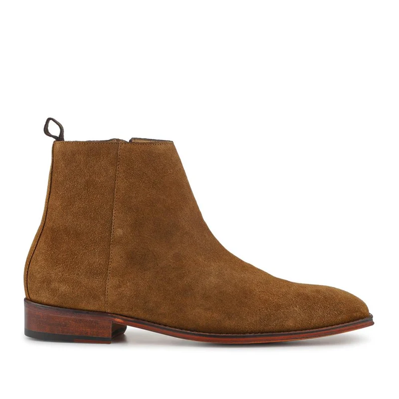 Flaxen Leather Ankle Boots - FLAXEN / 325 744